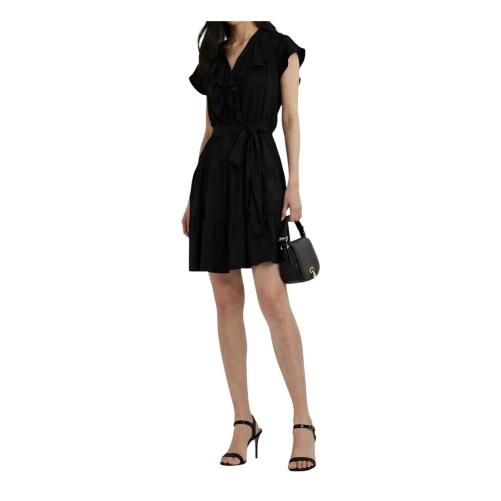 Lauren Ralph Lauren Dress Sz 14 Tiered Flutter Classic Timeless Elegant Designer